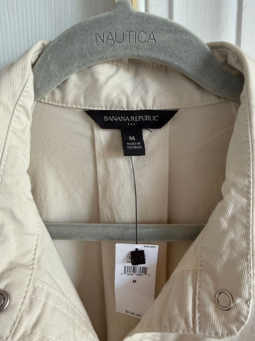Banana Republic Twill Utility Midi Shirtdress Color: Stone Washed Size M NWT - Picture 9 of 14